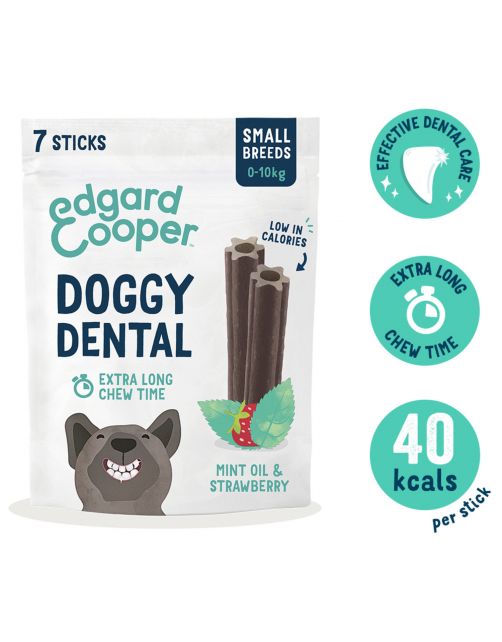 Edgard & Cooper Doggy Dental Aardbei & Munt - Hondensnacks - S