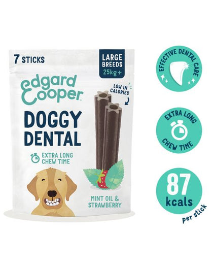 Edgard & Cooper Doggy Dental Aardbei & Munt - Hondensnacks - L