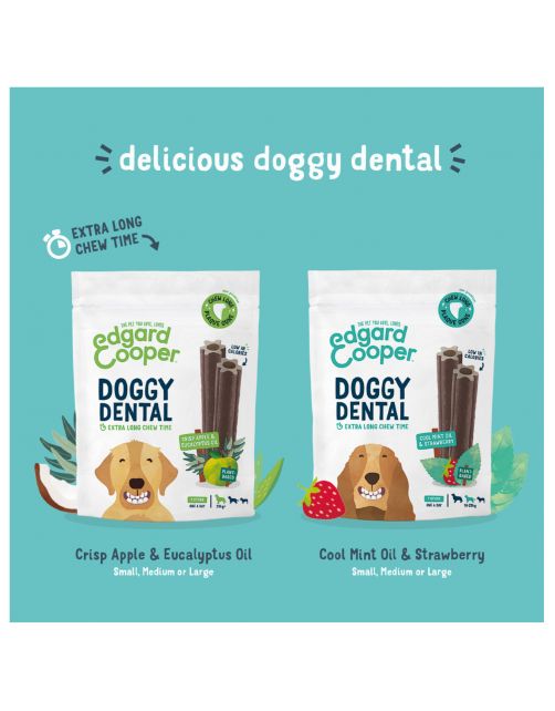 Edgard & Cooper Doggy Dental Aardbei & Munt - Hondensnacks - L